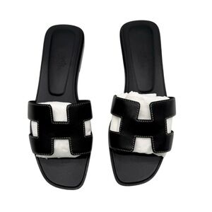 Hermes Black and White Women's Sandals